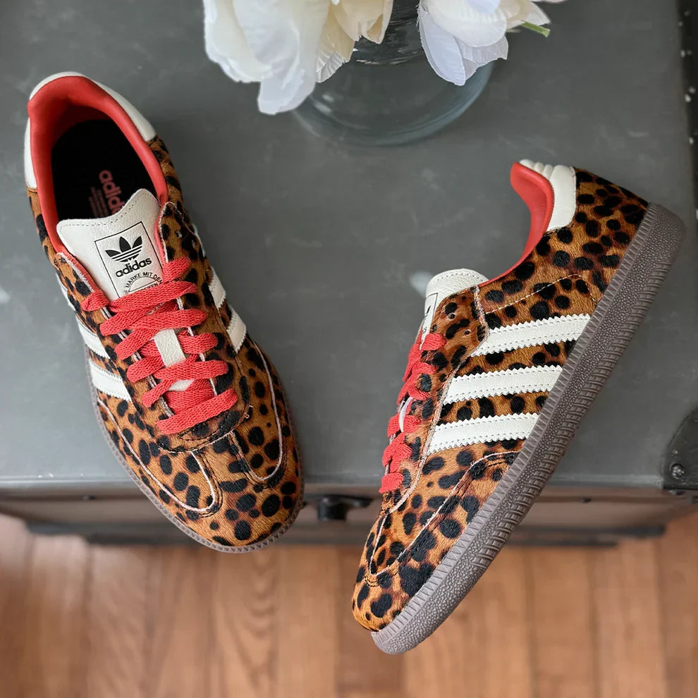 AD Samba Women's Red Leopard Sneakers